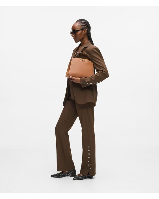 Karl Lagerfeld Brown Snap Button Pants