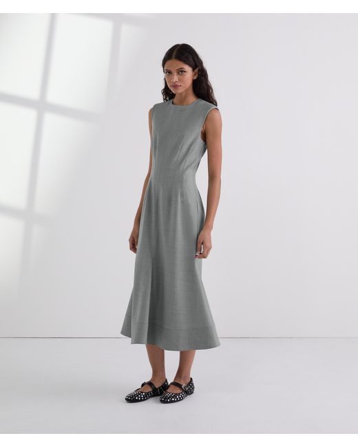 Karl Lagerfeld White Tailored Wool-blend Dress