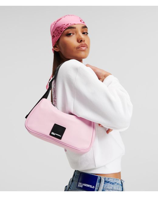Karl Lagerfeld Pink Klj Nylon Shoulder Bag