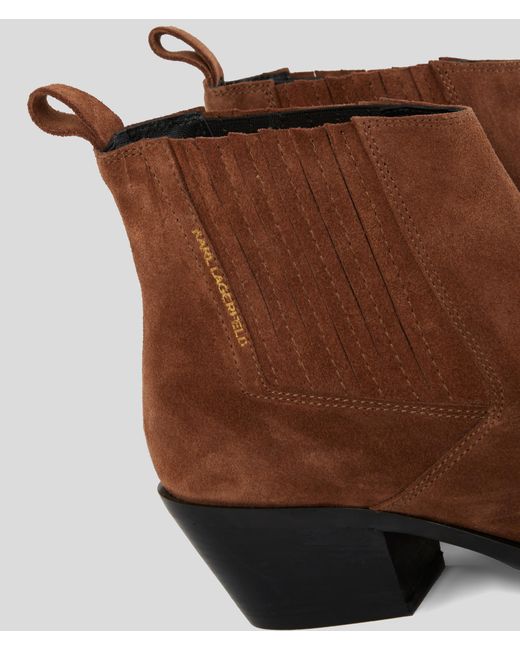 Karl Lagerfeld Brown Kansas Short Gore Boots