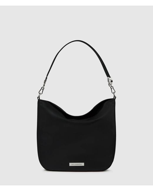 Karl Lagerfeld Black Ikon Smooth Hobo Bag