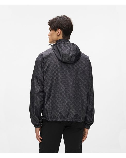 Karl Lagerfeld Gray Hooded Reversible Blouson Jacket for men