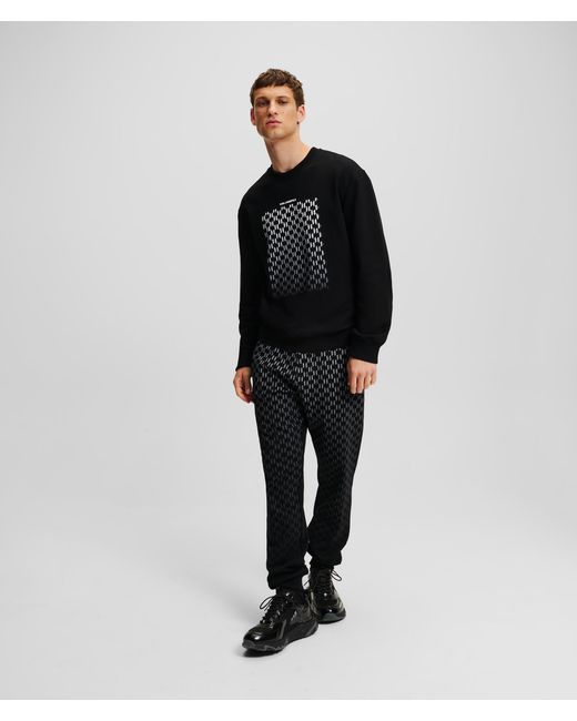 Karl Lagerfeld Black Kl Monogram Degradé Sweatshirt for men