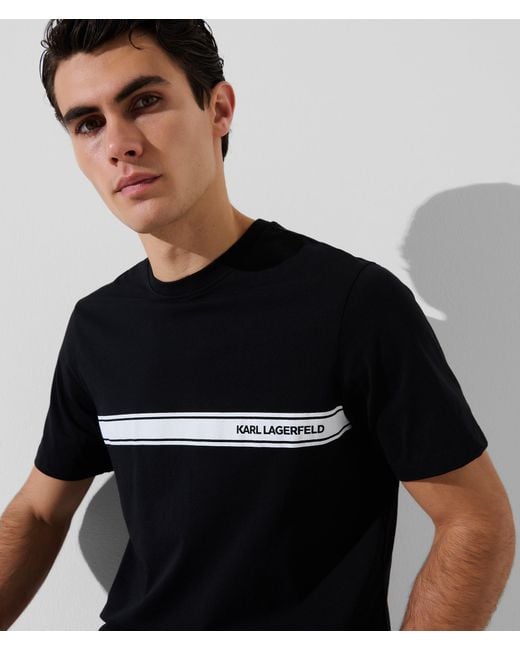 Karl Lagerfeld Black Logo Beach T-Shirt for men