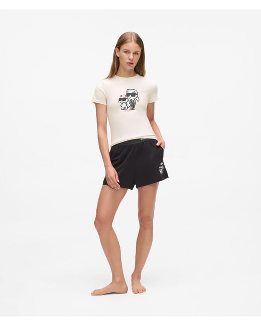 Karl Lagerfeld White Ikon Pajama T-Shirt