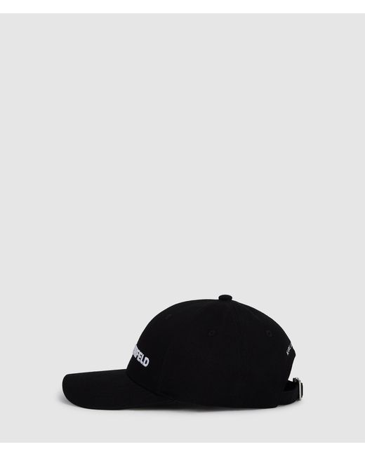 Karl Lagerfeld Black Logo Embroidery Cap for men