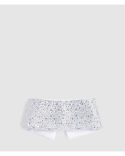 Karl Lagerfeld White Rhinestone Collar Handpicked By Hun Kim