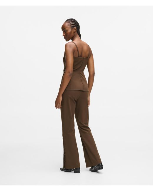 Karl Lagerfeld Brown Snap Button Pants