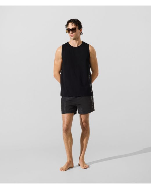 Karl Lagerfeld Green Ikon Metallic Boardshorts for men