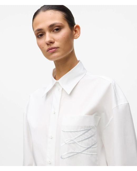 Karl Lagerfeld White Kl X Amber Valletta Autograph Shirt