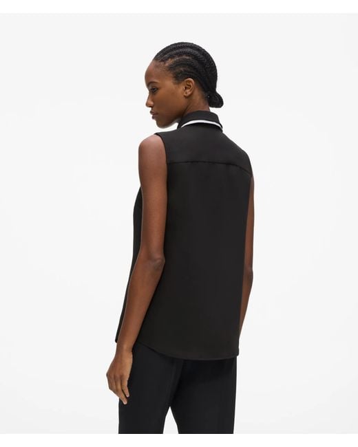 Karl Lagerfeld Black And Sleeveless Blouse