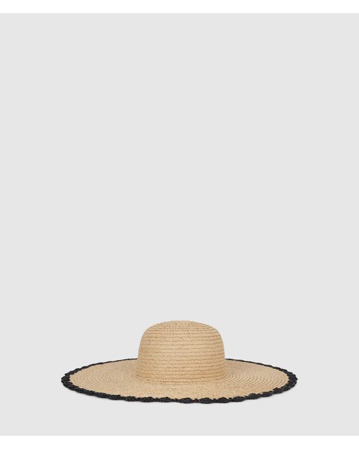 Karl Lagerfeld Natural K/Signature Scallop Beach Hat