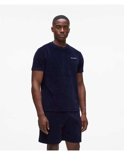 Karl Lagerfeld Blue Velvet Pajama T-Shirt for men