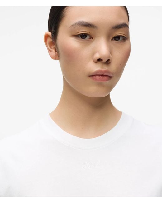 Karl Lagerfeld White Signature Legeres T-Shirt, Damen, Größe
