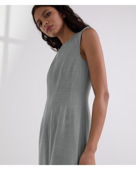 Karl Lagerfeld White Tailored Wool-blend Dress