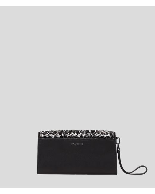 Pochette Strass K/soiree Karl Lagerfeld en coloris Gray