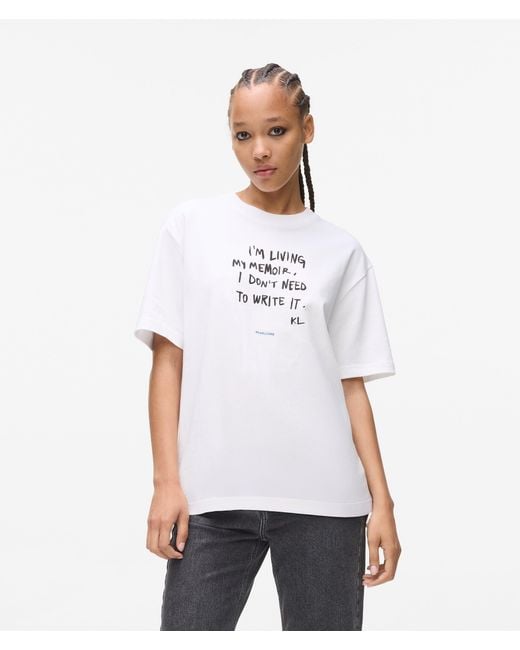 KL Jeans White Relaxed Karl Quote T-Shirt