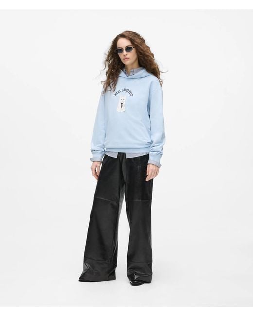Karl Lagerfeld Blue Ikon Choupette Sketch Hoodie