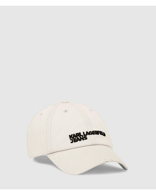 KL Jeans Natural Distressed Logo Cap for men