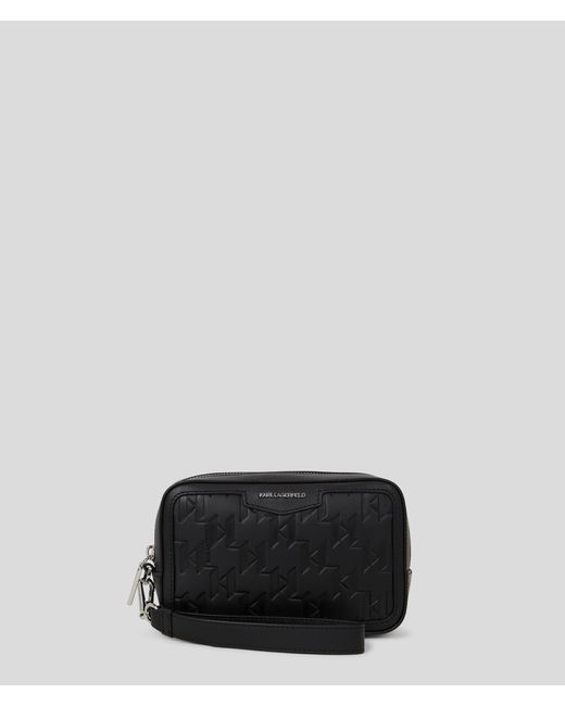 Karl Lagerfeld Black K/loom Leather Washbag for men