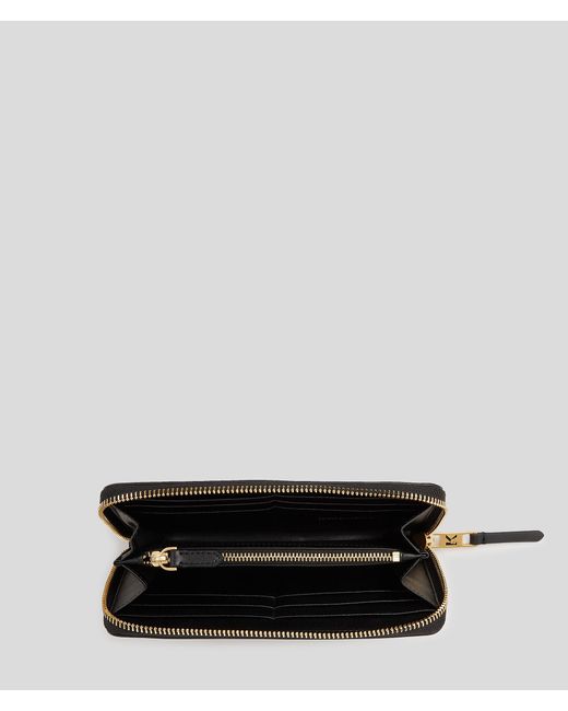 Karl Lagerfeld Black K/signature Continental Wallet