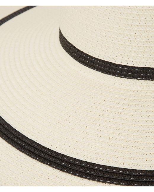 Karl Lagerfeld White K/signature Striped Summer Hat