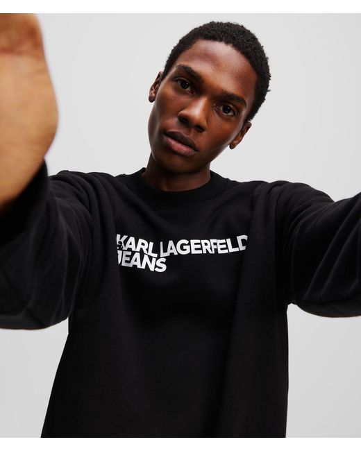 KL Jeans Black Regular-Fit Logo Sweatshirt for men
