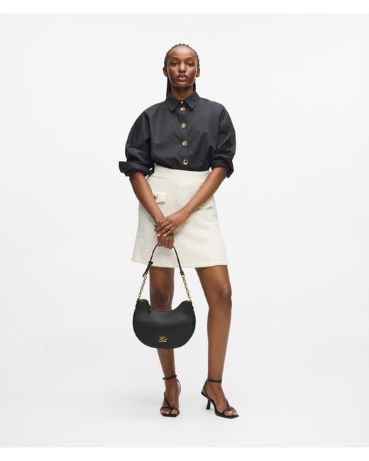 Karl Lagerfeld Black K/Autograph Medium Moon Bag
