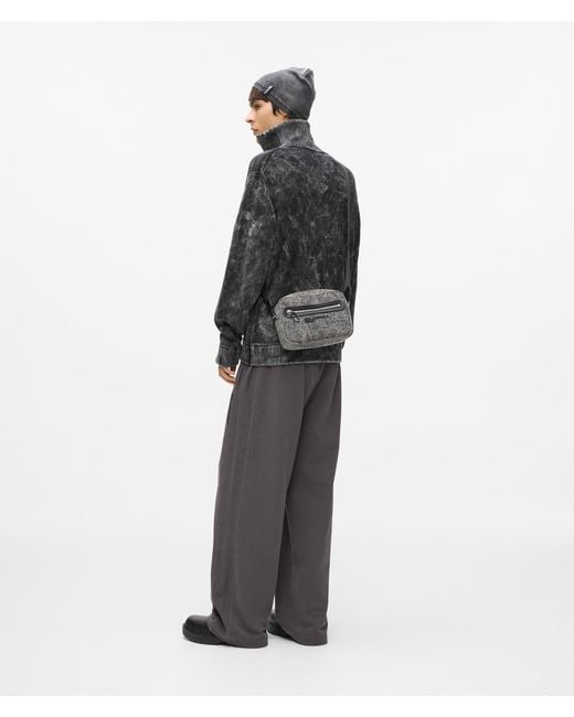 KL Jeans Black Washed Denim Crossbody Bag for men