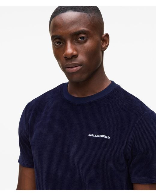 Karl Lagerfeld Blue Velvet Pajama T-Shirt for men