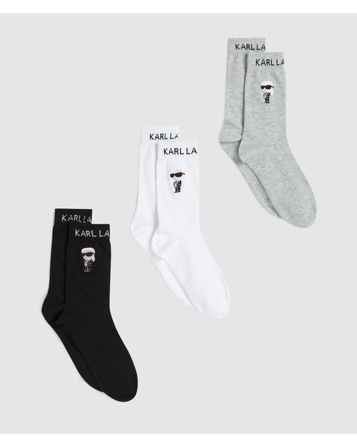 Karl Lagerfeld Metallic Ikon Socks – 3-Pack, Multicoloured