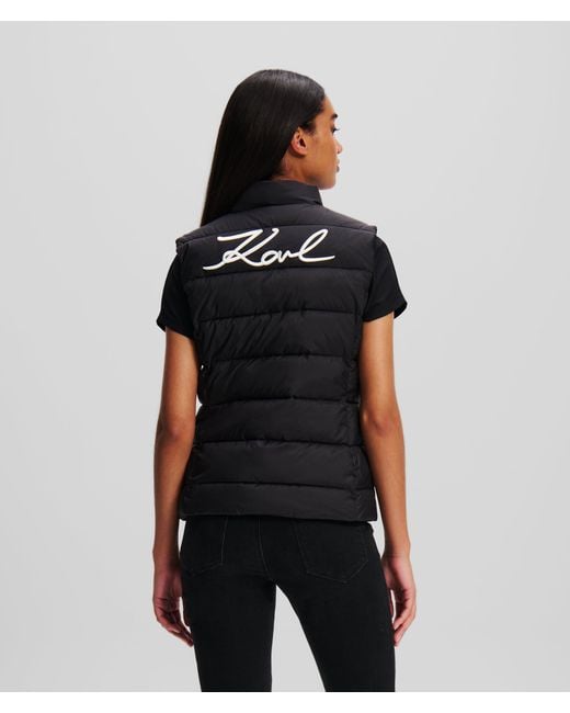 Karl Lagerfeld Black Signature Ultra Light Padded Gilet
