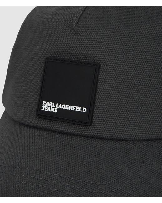 KL Jeans Black Logo Patch Cap for men