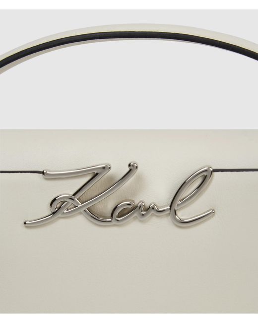 Karl Lagerfeld Natural K/Signature Mini Top Handle Bag