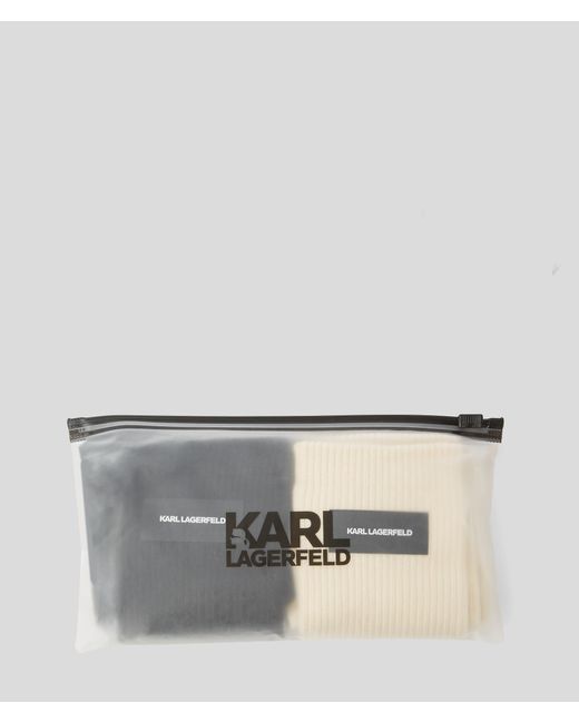 Karl Lagerfeld Black Essential Logo Socks – 2 Pack