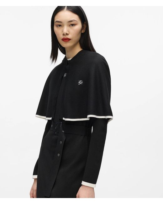 Karl Lagerfeld Black Transformable Cape Dress
