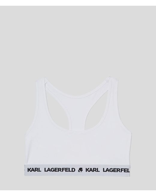 Karl Lagerfeld White Logo Bralette