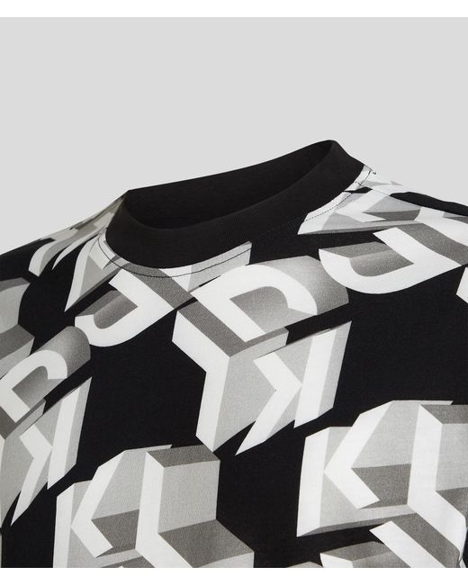 Karl Lagerfeld Black Klj Monogram All-over T-shirt for men