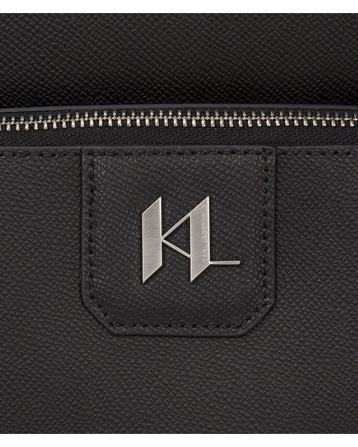 Karl Lagerfeld Black K/Monogram Leather Backpack for men