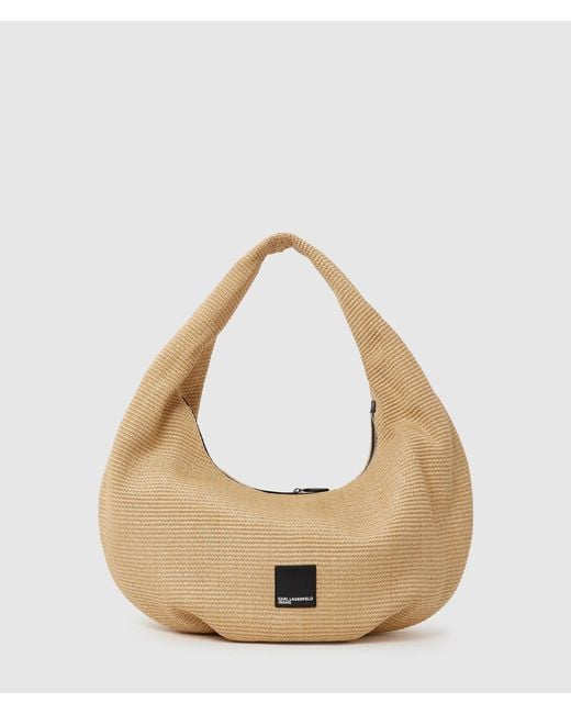 KL Jeans Natural Woven Large Hobo Bag