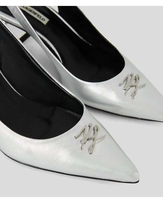 Sandales Métalliques K-blok À Brides Ouvertes Derrière Karl Lagerfeld en  coloris Blanc | Lyst