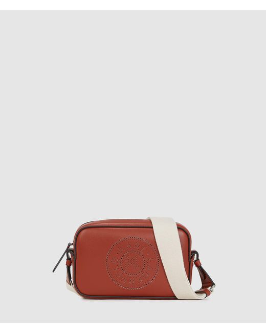 Karl Lagerfeld Brown K/Circle Perforated Crossbody Bag