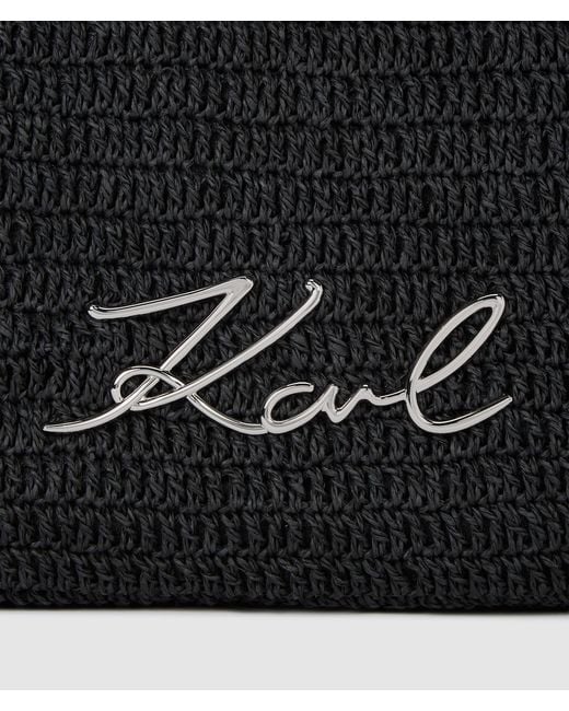 Karl Lagerfeld Black K/Signature Crochet Beach Bag