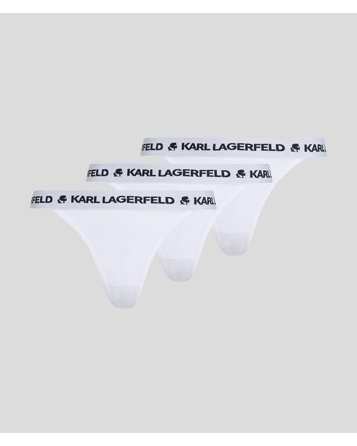 Karl Lagerfeld White Logo Brazilian Briefs – 3 Pack
