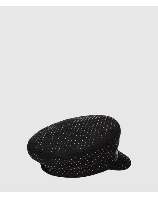 Karl Lagerfeld Black K/Autograph Studded Captain Cap