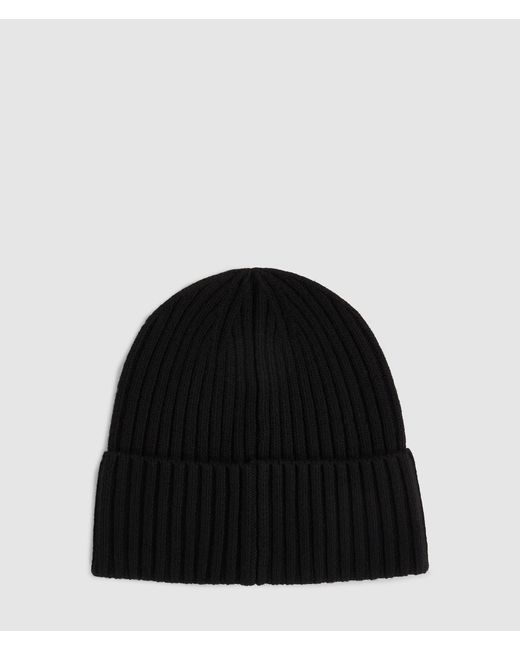 KL Jeans Black Logo Patch Beanie for men