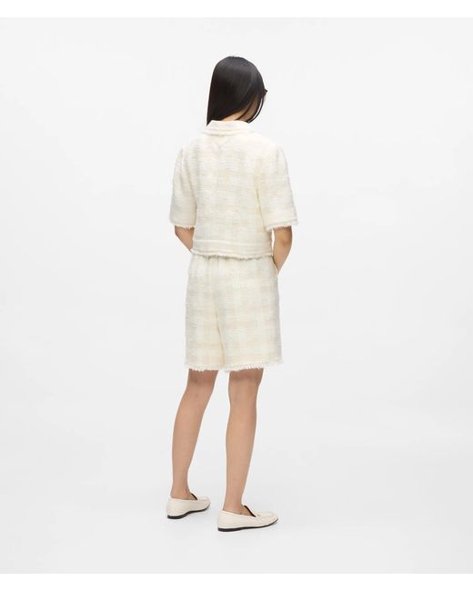 Karl Lagerfeld Natural Bouclé Bermuda Shorts