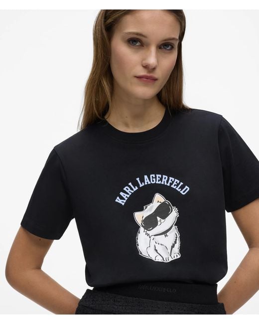 Karl Lagerfeld Black Exclusive Ikon Choupette Graphic T-Shirt