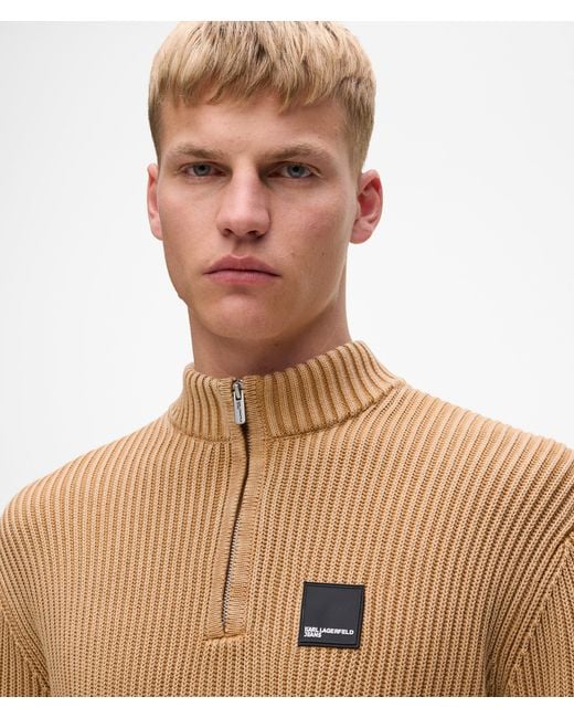 KL Jeans Natural Relaxed Half-Zip Sweater for men