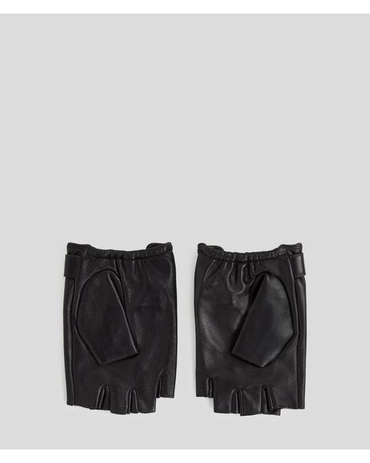 Karl Lagerfeld Black K/Monogram Fingerless Gloves for men